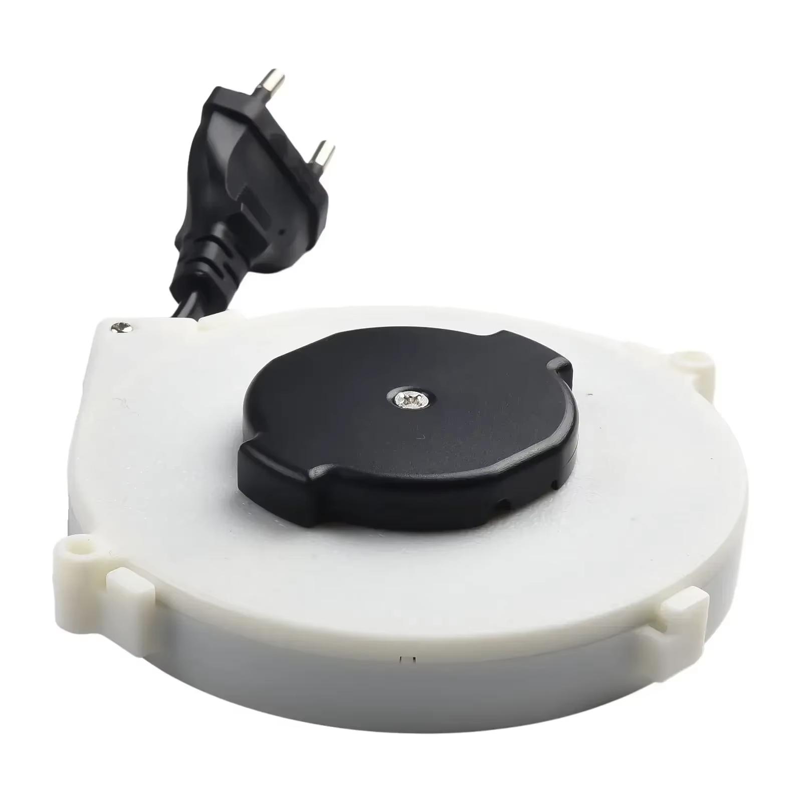 

1x White Line Dial Auto Retractable Power Reel Cable With Multiple Plug Options For Global Compatible With Various Socket Types