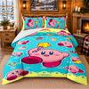Kirby Pattern Bedding 3Pcs Set Bed Sheet And Pillowcases For Indoor Bedroom