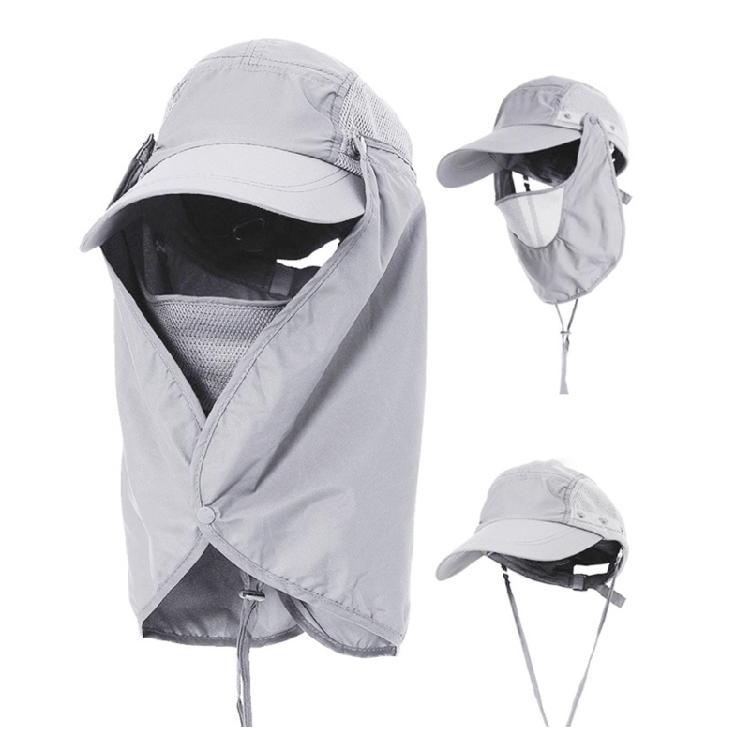 Outdoor Hiking Sun Hat Breathable Adjustable Caps Sun Protections Hat with Detachable Face Cover & Neck Flap Fishing Hat