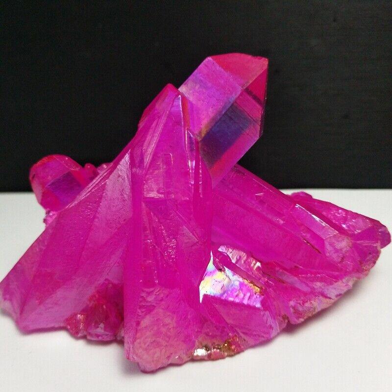 Natural Titanium Druzy Quartz Cluster Crystal Red Geode Gemstone Decor Specimen