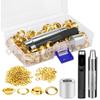 Metal Eyelets 12mm Grommet Tool Kits Eyelet Set with Storage Box Grommet Eyelets Washers Set for DIY Leather Craft