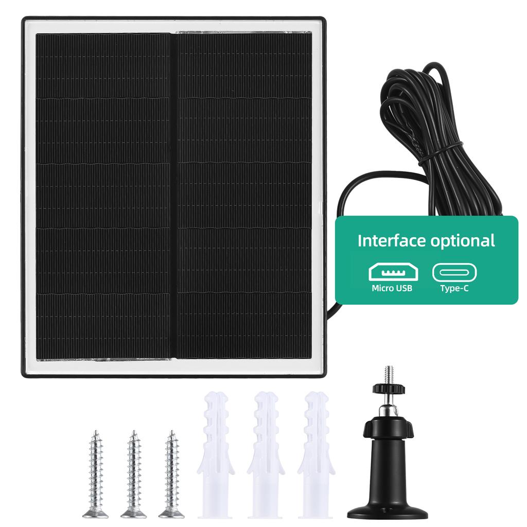 10W Solarpanel für Überwachungskamera 5V Typ-C-Anschluss Kamera Solarpanel-Ladegerät mit IP65 Wasserdicht