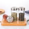ZISIZ Glass Spice Jars with Stainless Steel Lids