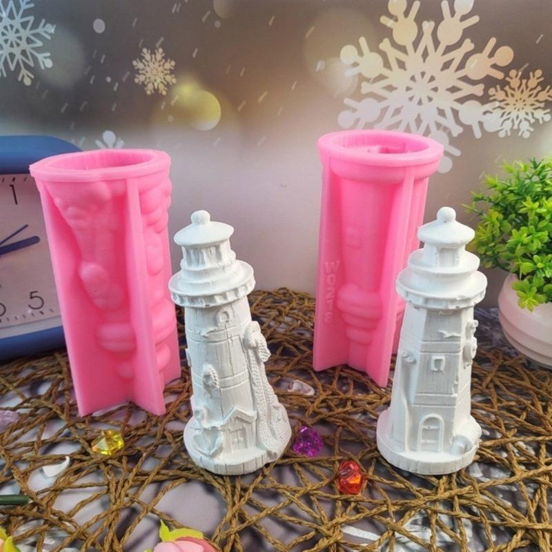 Lighthouse Sculpture Silicone Molds for Home Decoration, Epoxy Resin Molds Plaster Silicone Moldsfor Plaster Decoration X3UC