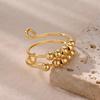 Hot-selling spiral beads can be rotated to relieve anxiety opening ring k gold simple men's and women's bead ring