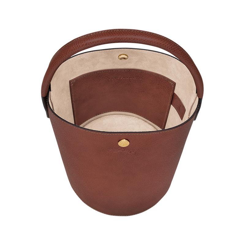 Longchamp Épure 17 Logo Embossed Signature Short Handle Bucket Bag Women Handbags Brown 10161HYZ035