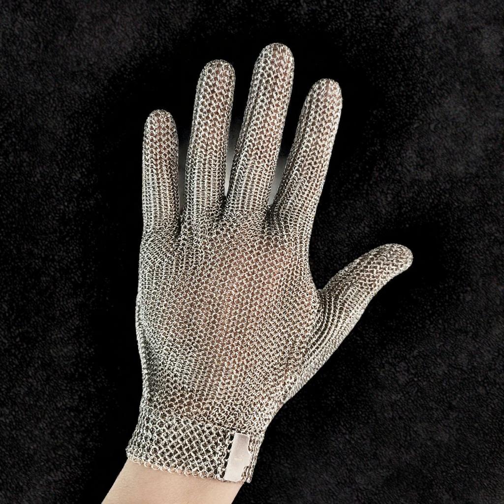 Full-hand Arm & Shoulder Protection Stainless Steel 316L Anti-Cut Glove with CE Certification and Harness (silver,Xs) серебряный