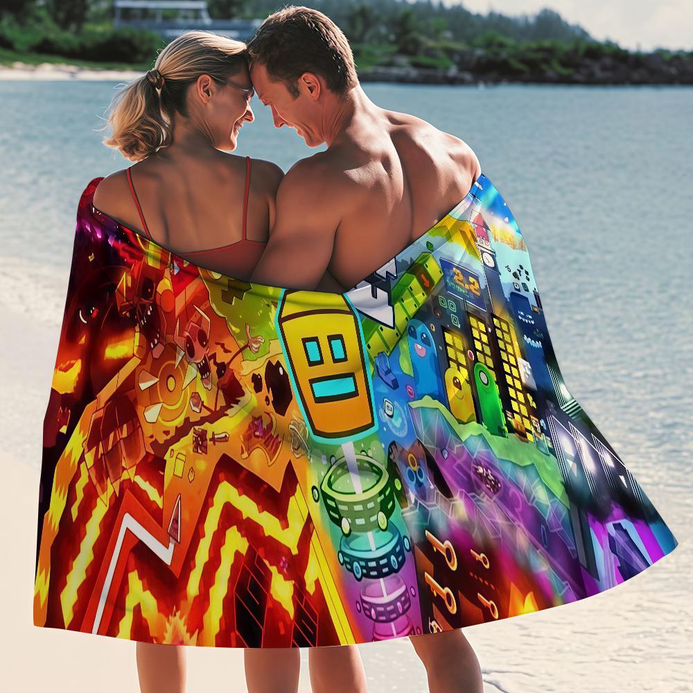 Game G-Geometry Dash Towel Yoga Gym Yoga Gym Lightweight Portable for Swimming Beach Travel Sports Accessories Sandproof