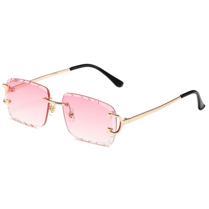 Luxury Square Rimless Sunglasses Men Women Fashion Frameless Sun Glasses Trendy Outdoor Driving Summer Shades