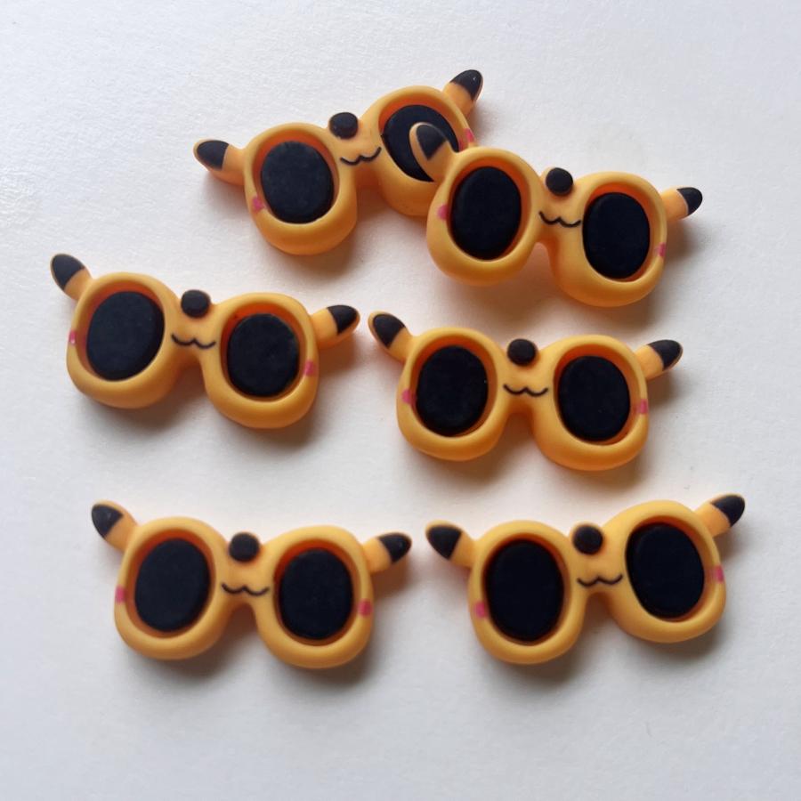 20pcs Mixed Cute Animal Glasses Resin Flat Back Decorative Scrapbook Diy Jewelry Hair Accessories Charm Decorative Accessories