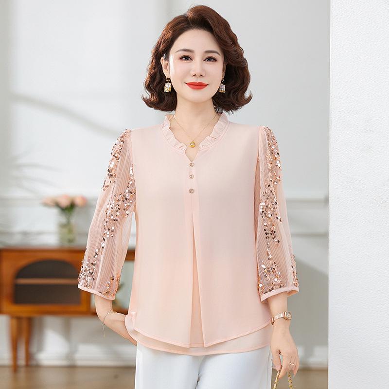 Elegant Spring-Summer 2026 Women s High-End Fashion Shirt XL (suggested weight 85-105 jin) розовый