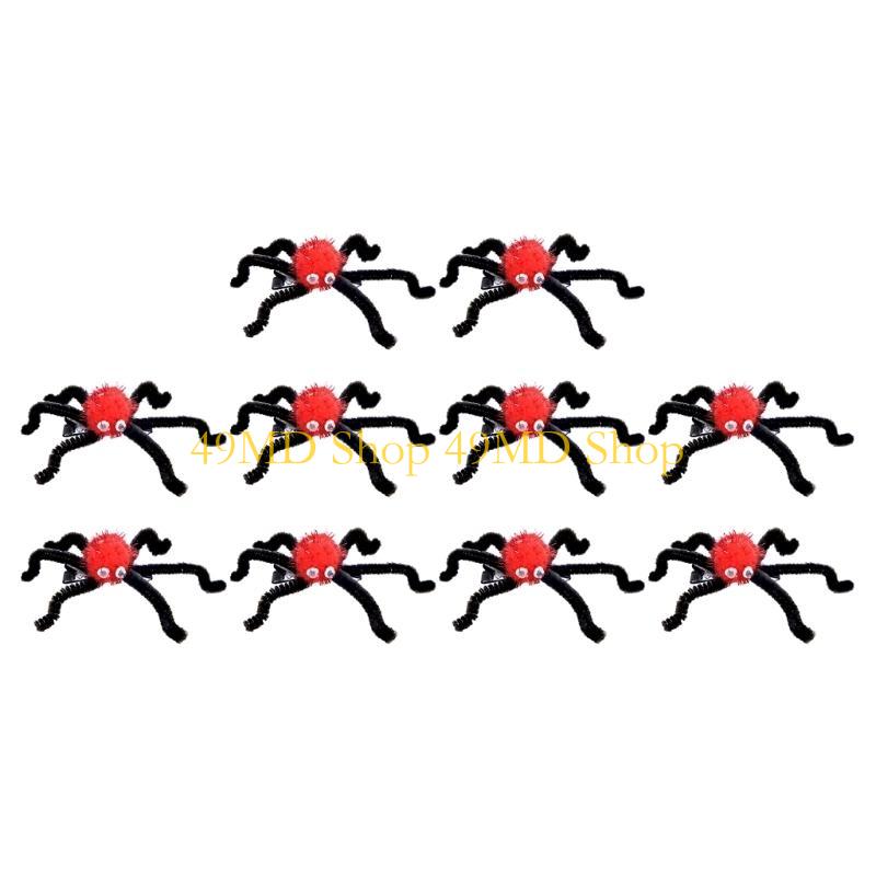 

49MD 3D Spiders Hairclip for Halloween Spooky Party Hair Pin Novelty Bobby Pin Nonslip Hair Barrettes for Side Hair Ornament красный