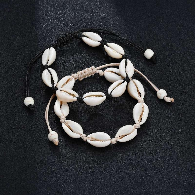 Boho Cute Conch Seashell Bracelet for Women Charm Summer Beach Shell Beaded Bangle Handmade Jewelry Accessories Female Gift