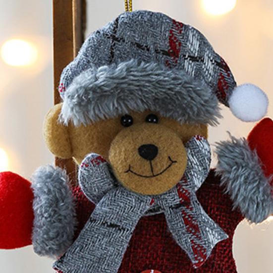 Christmas Plush Ornaments Cute Snowman Santa Elk Bear Doll Hanging Pendant Christmas Tree Decoration for Walls Windows Doors Home Decor