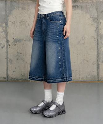 Eonyujeulaeb Bermuda Studded Denim [Blue]