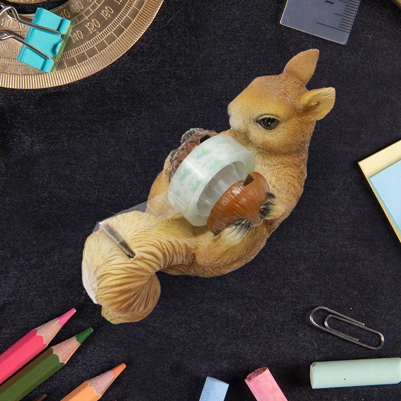 Squirrel Tape Dispenser, Fun Animal Stationery, Home Desktop Resin Tape Base, Decorative Item