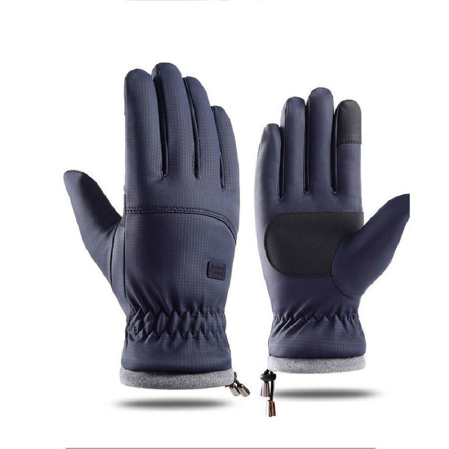Winter Ski Gloves Men's Outdoor Cycling Sports Windproof Waterproof Piled Thickened Motorcycle Skin Gloves