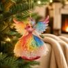 Ornements suspendus de Noël en bois Exquis Décorations pour sapin de Noël Pendentifs Ange Fête à la maison