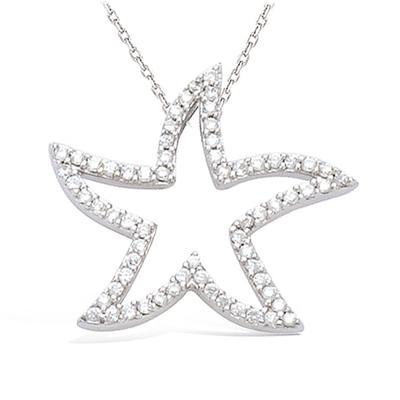 [J9526] - Silver Pendant 'Star of the Seas' Silver-white (rhodium-plated) - 20 Mm