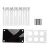 6PCS Coffee Beans Storage Tubes High Borosilicate Glass Coffee Bean Cellars with Display Stand for