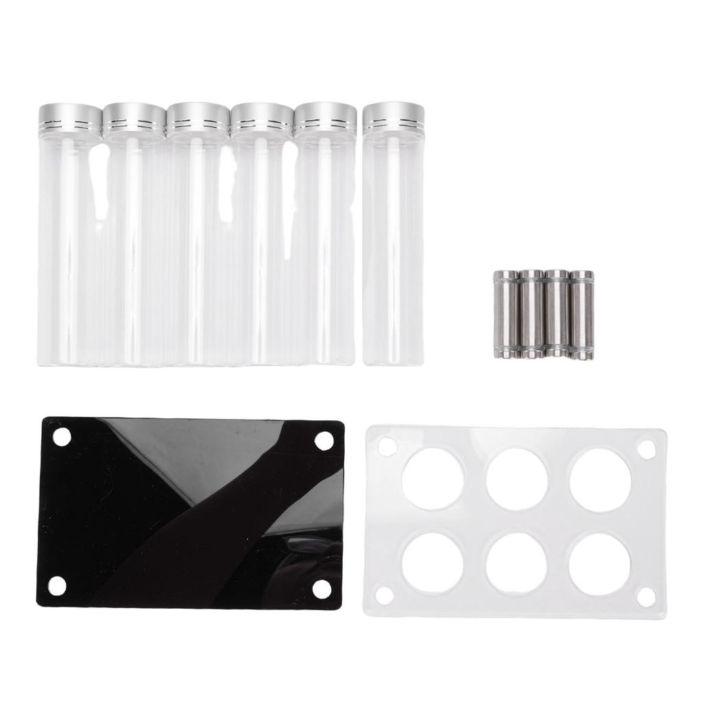 6PCS Coffee Beans Storage Tubes High Borosilicate Glass Coffee Bean Cellars with Display Stand for