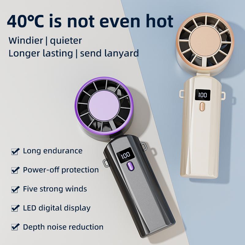 Rechargeable 5 Wind Modes Outdoor Pocket Mini Fan Portable Handheld Fan