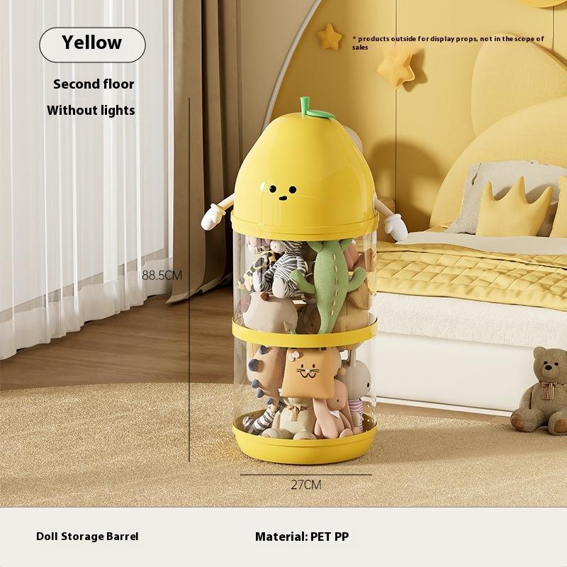 Large Capacity Storage Bucket Transparent Large Children's Toy Storage Box Plush Toy Debris Storage Tube HomeSupplies