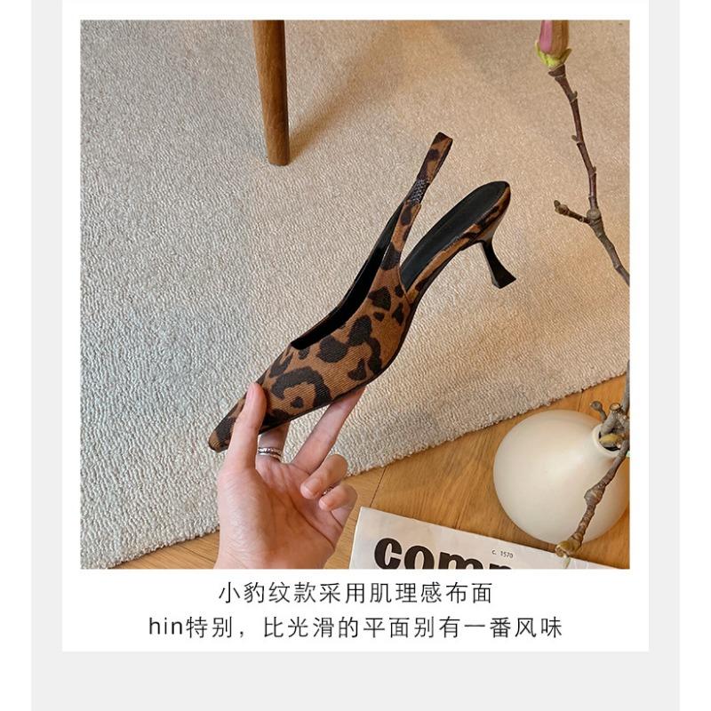 Sheepskin~ Shoes temperament pointed high heels women's shallow mouth empty elegant versatile kitten and single shoes women