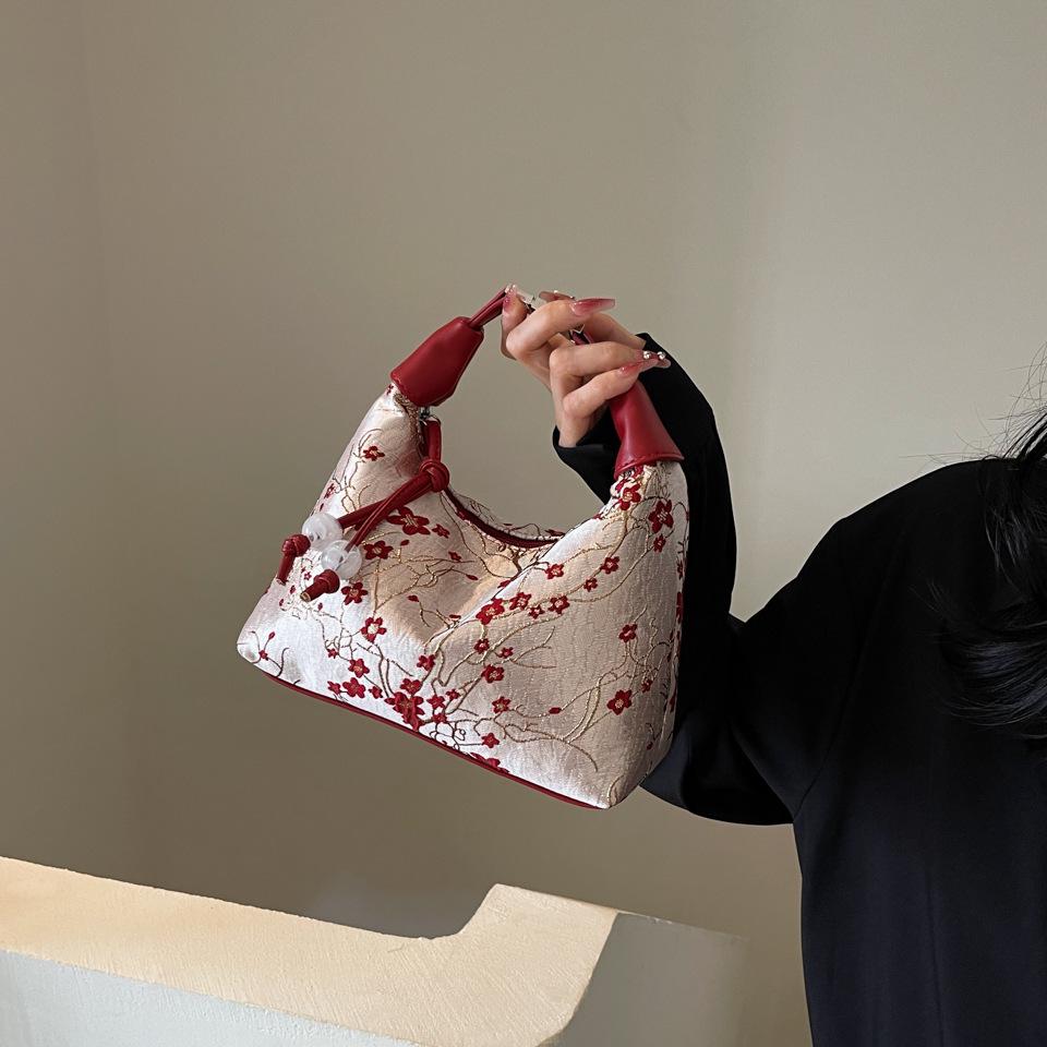 Chinese Embroidery Women's Versatile Underarm Crossbody Handbag
