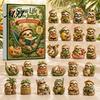 Cute Sloth Pendant Set Advent Calendar, 24Pcs Acrylic 2D Ornament Holiday Collectibles with Vintage Warm-Tone Designs, Christmas Tree Hanging