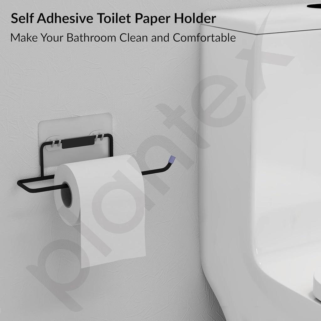 Selbstklebender GI-Stahl Toilettenpapierhalter Selbstklebend/Toilettenpapierrollenhalter/Tissuepapierrollenhalter für Badezimmer (Schwarz - 2er-Pack)