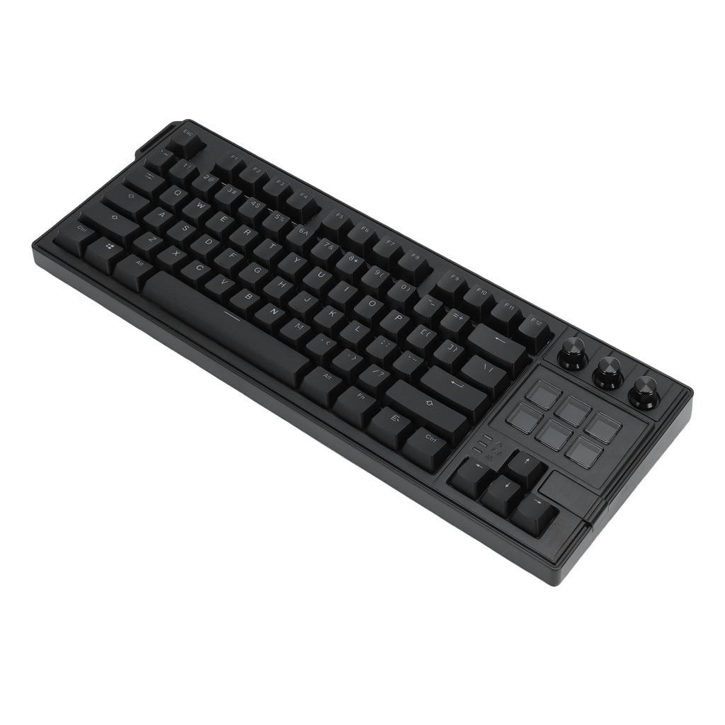 USB Wired Mechanical Keyboard 75 78 Key Layout 6 LCD Programmable Keys Red RGB Backlit Hot Swap Keyboard for PC Gaming