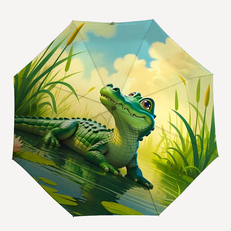 

1pc Alligator Pond Automatic Umbrella - 8-Rib Durable Frame, Portable Fashion Accessory & Holiday Gift yy251117128
