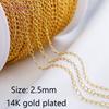 Wholesale 14K Gold Plated Brass Metal Loose Chains Bulk Chains For Jewelry Making,DIY Handmade Jewellery Making Supplies