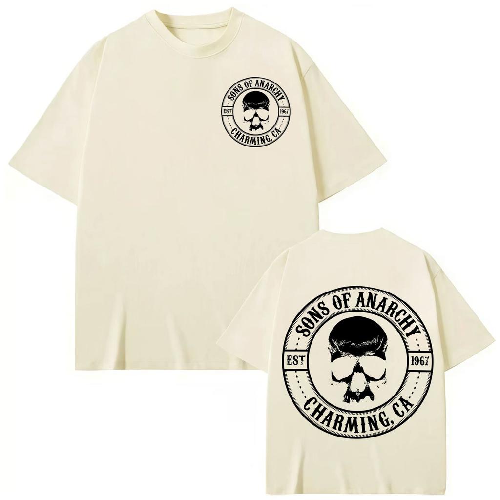 TV Play Sons of Anarchy Print T Shirt Men Women Clothing Gothic Fashion Short Sleeve T-shirts Casual Loose Cotton T-shirt