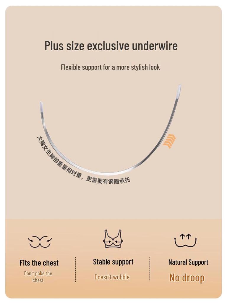 European-American Plus Size Lingerie Set: Anti-Sagging Push-Up, Full Cup Bra for a Slimmer Look