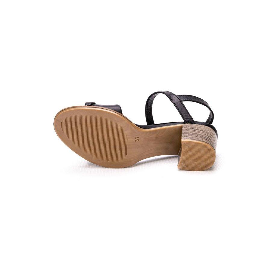 Damskie sandały na średnim obcasie z prawdziwej skóry