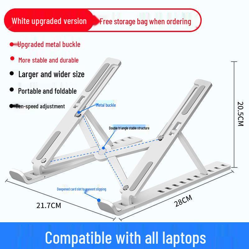 Aluminum Alloy Laptop Riser & Cooler - Portable Notebook Stand