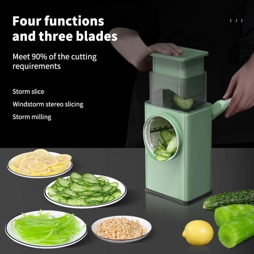 Manual Rotary Cheese Grater 3 in 1 Ice Shaved Machine Hand-Crank Vegetable Slicer  Carrots