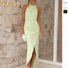 Women's Fashion Summer Spring Solid Color Print Sleeveless Casual Dresses