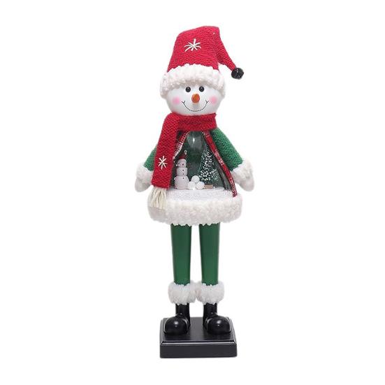 Collectible Christmas Character Statues LED Lighted Figurine, Swirling Glitter Santa Claus Elk Snowman Unique Presents for Friends Decoration