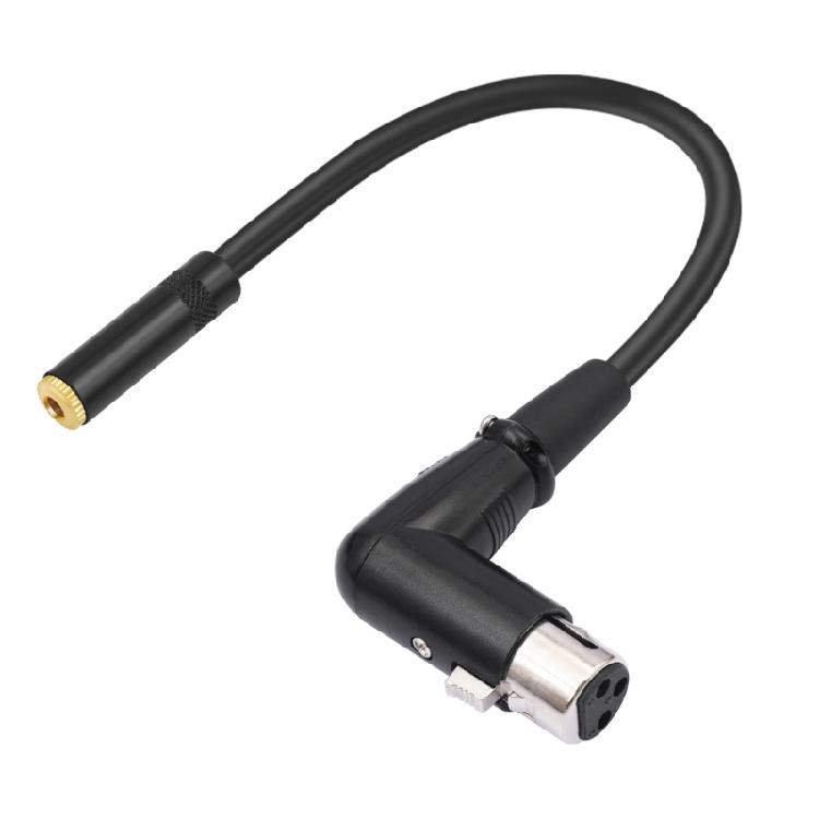 

90 Degree Right Angle 3Pin Female to 3.5mm Female Balanced Signal Interconnection Cable Replacement For Camera Microphones 1