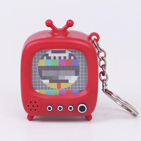 Chaveiro Micro TV Retrô Tela Luminosa Design Vintage Chaveiro com Efeitos Sonoros Clássicos Acessórios para Mochila