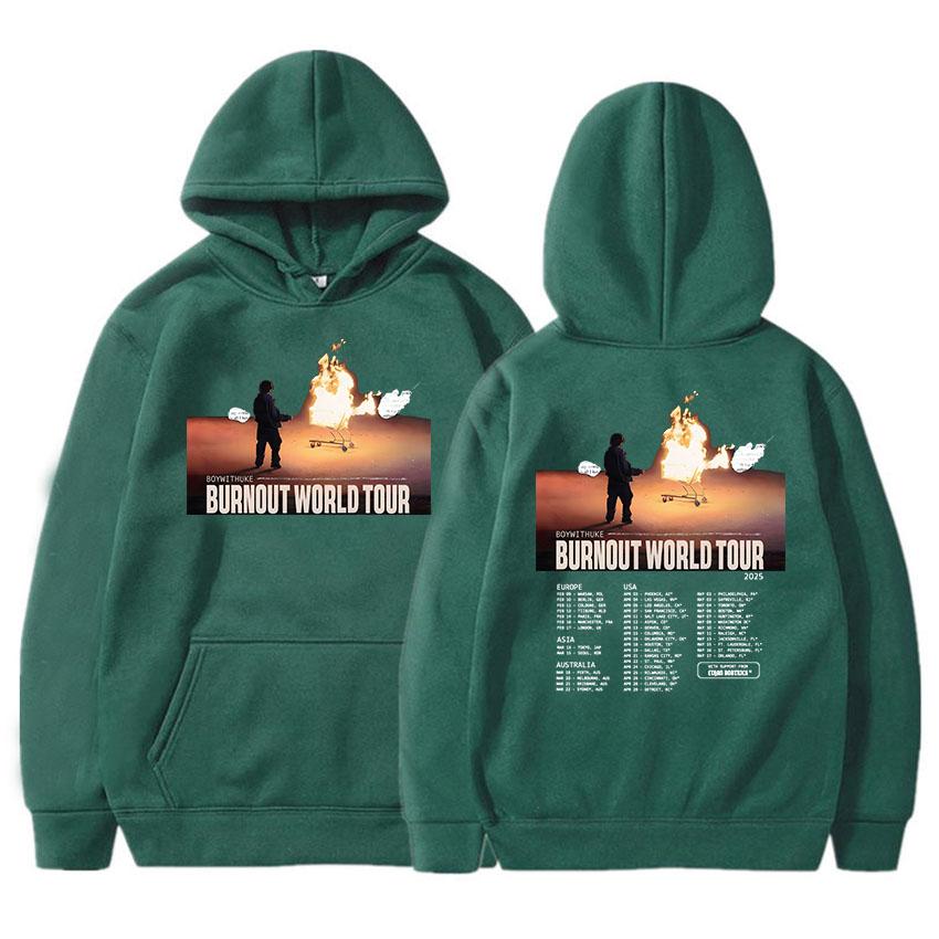 Boywithuke Burnout World Tour 2025 Hoodies Sudadera Mujer Hooded Women Men Casual Sweatshirts Singer Graphic Printed Pullovers