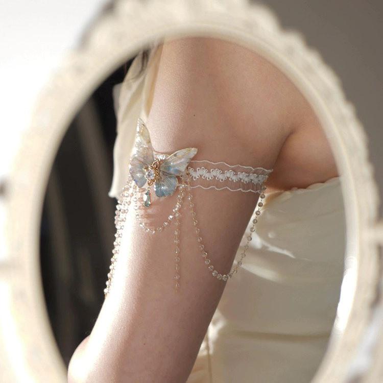 Lace 2024 Summer Butterfly Tassel Arm Chain Sweet Fresh Style Jewelry Womens