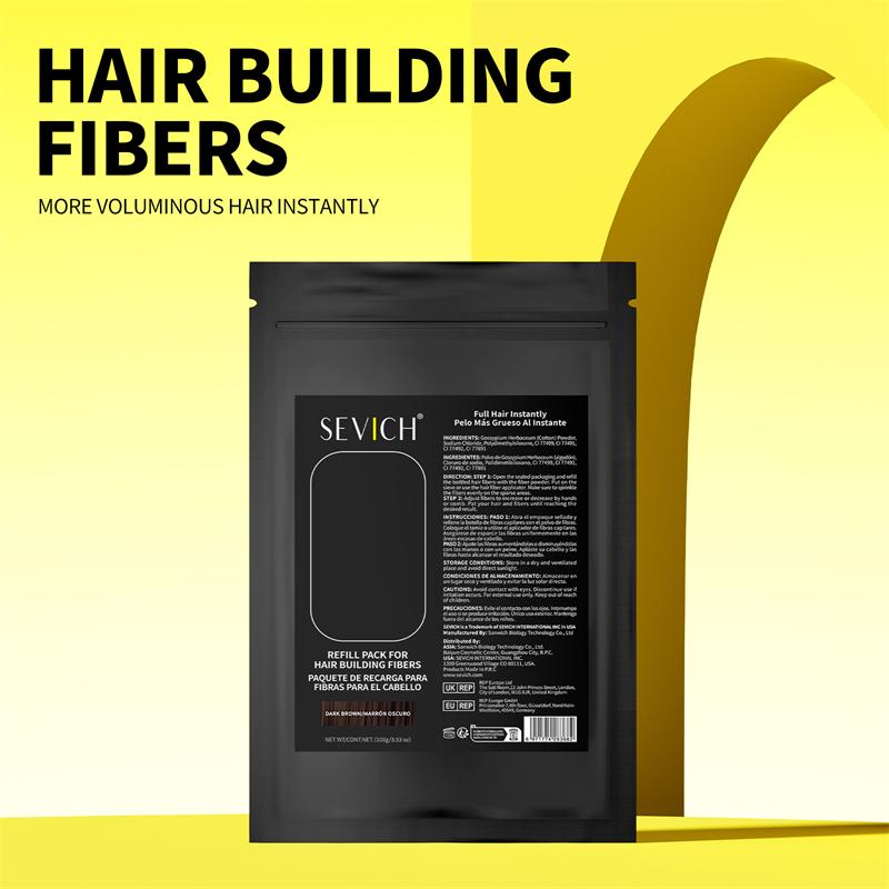 SEVICH 100g Hårfibre Refillpose Keratin Øyeblikkelig Hårvekst Pulver Hårbyggende Fiber Hårvekstpulver Produkt mot Hårtap