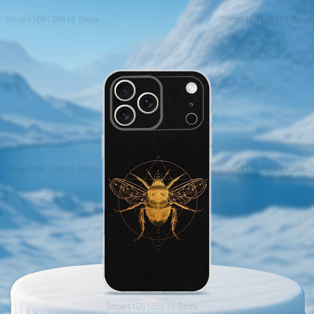 

Cute Art Yellow Bees Case For iPhone 17,11,12,13,16,14,15,Pro,Max,Plus,X,XS,XR,SE,Mini Transparent Soft Silicone iPhone15Plus