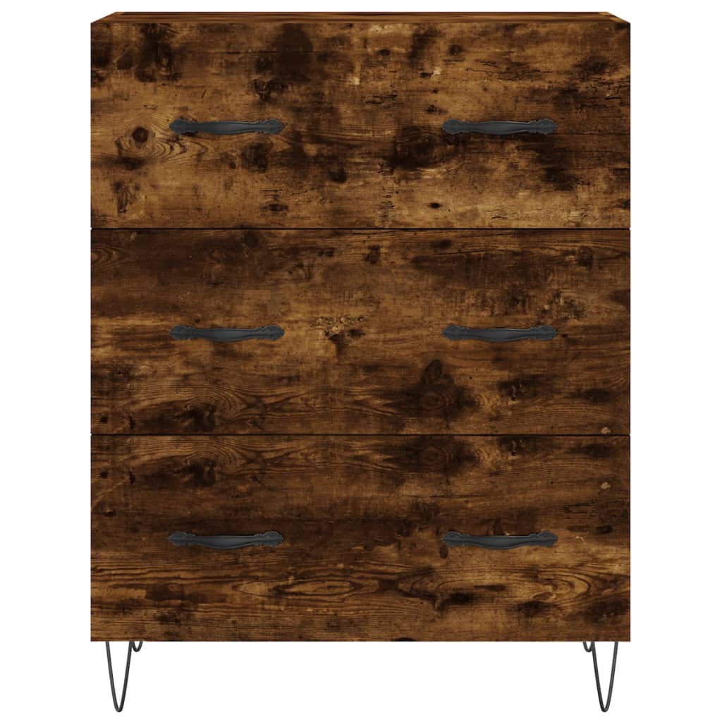 Highboard in Smoked Oak Finish 69.5 x 34 x 180 cm Particleboard