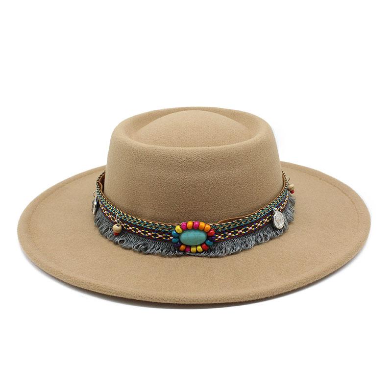 2022 Xiaohongshu Chain Dome Convex Top French Top Hat Style Felt Hat 8.5Cm