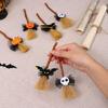 Halloween Decorations Wooden Witches Brooms Hanging Ornament Witches Broomstick Pendant Wall Hangings Gift for Women Men